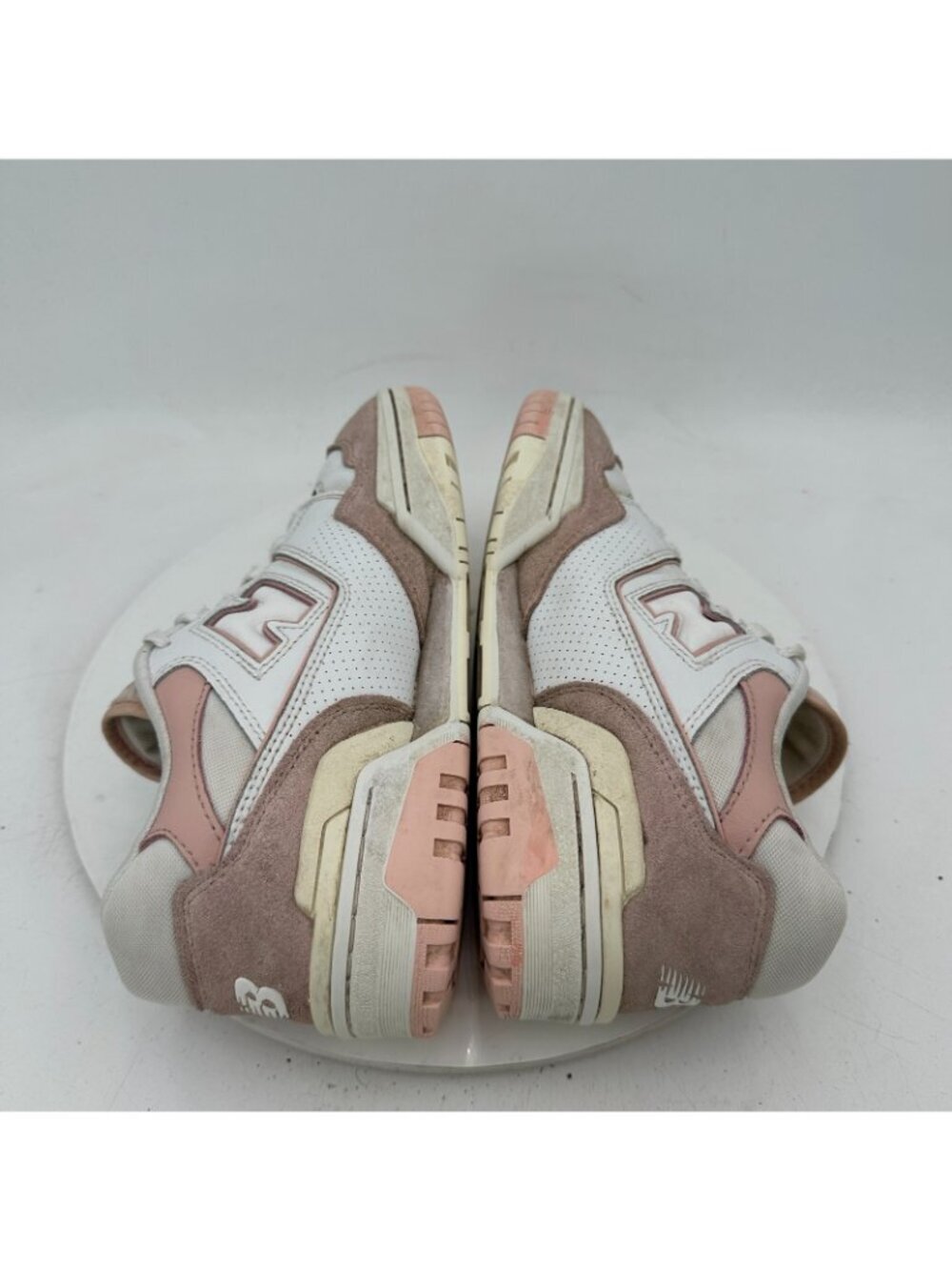 New Balance 550 Women Size 9B BBW550CD Pink Sand White Leather Training Shoes - Picture 6 of 11